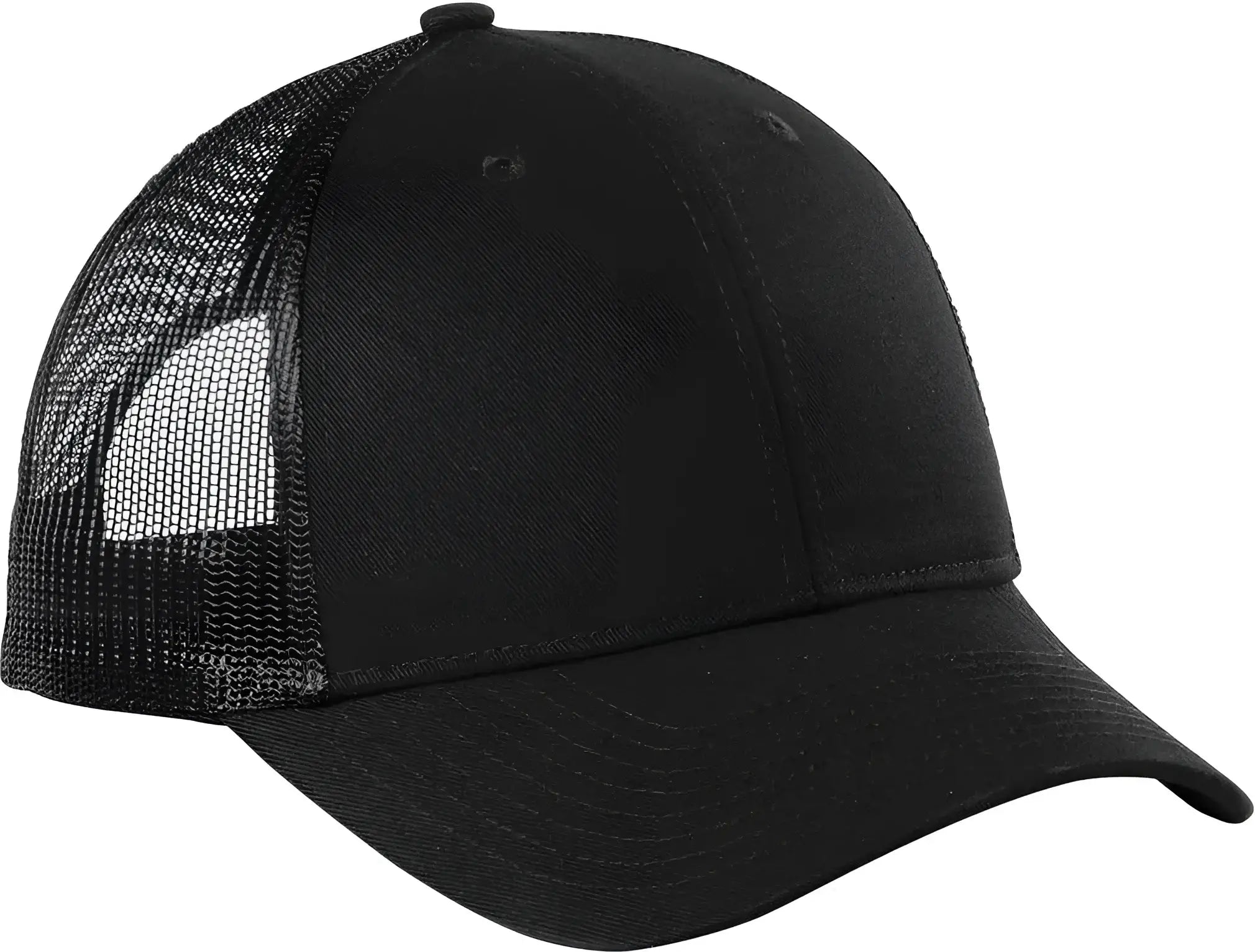 Port Authority C112LP Low-Profile Snapback Trucker Cap - Black - Black / OSFM