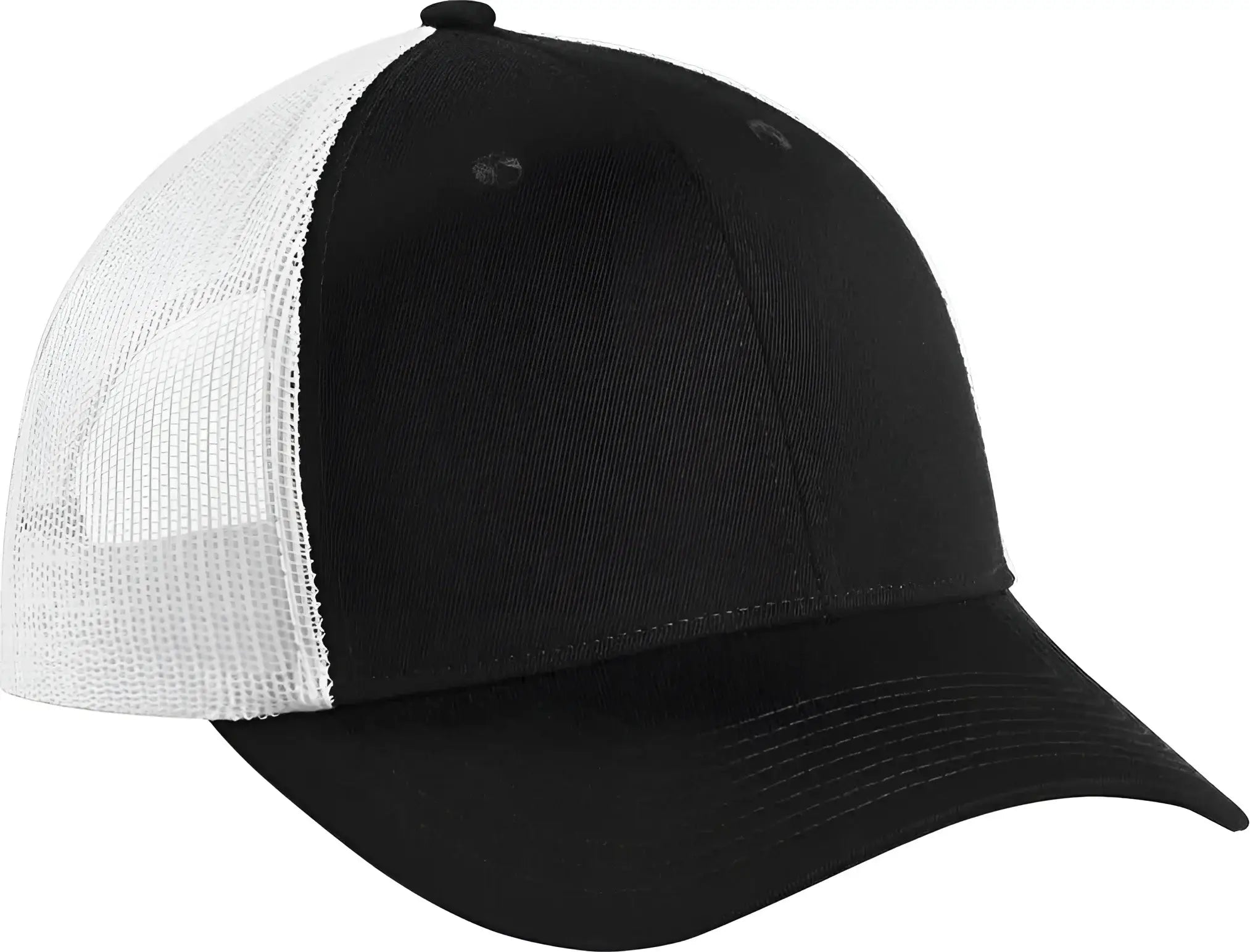 Port Authority C112LP Low-Profile Snapback Trucker Cap - Black White - Black White / OSFM