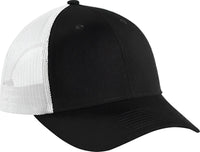 Port Authority C112LP Low-Profile Snapback Trucker Cap - Black White - Black White / OSFM