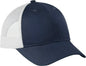 Port Authority C112LP Low-Profile Snapback Trucker Cap - Dress Blue Navy Heather Silver Mist - Navy White / OSFM