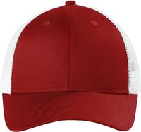 Port Authority C112LP Low-Profile Snapback Trucker Cap - Flame Red White - Red White / OSFM