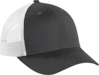 Port Authority C112LP Low-Profile Snapback Trucker Cap - Gray Steel White - Dark Gray White / OSFM