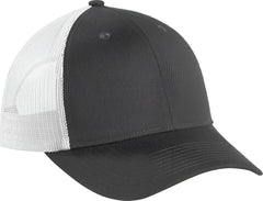 Port Authority C112LP Low-Profile Snapback Trucker Cap - Gray Steel White - Dark Gray White / OSFM
