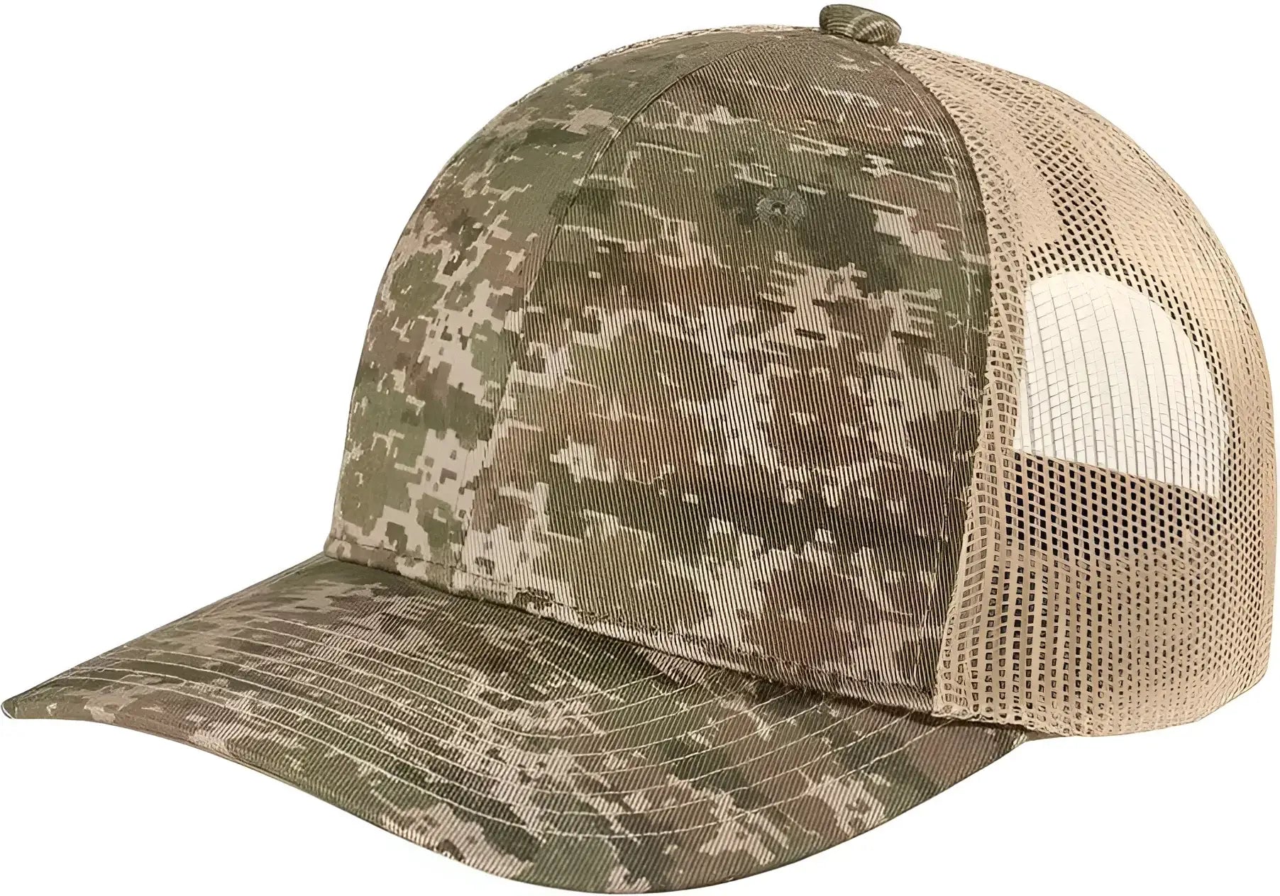 Port Authority C114 Digi Camo Snapback Trucker Cap - Olive Drab Green Digi Coyote Brown - Muti-Color / One Size Fits