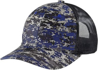 Port Authority C114 Digi Camo Snapback Trucker Cap - Patriot Blue Digi Grey Steel. - Muti-Color / One Size Fits Most
