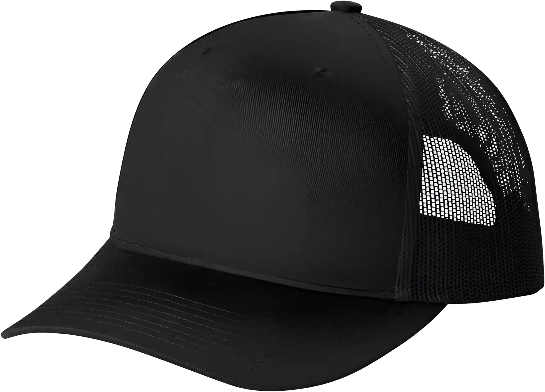 Port Authority C115 Snapback Five-Panel Trucker Cap - Black - Black / Adult OSFM