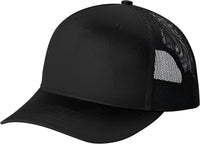 Port Authority C115 Snapback Five-Panel Trucker Cap - Black - Black / Adult OSFM