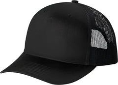 Port Authority C115 Snapback Five-Panel Trucker Cap - Black - Black / Adult OSFM
