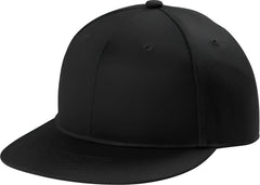 Port Authority C116 Snapback Flat Bill Cap - Black - Black / Adult OSFM