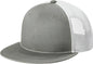 Port Authority C117 Snapback Flat Bill Trucker Cap - Heather Grey White - Gray White / Adult OSFM