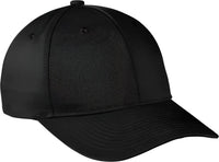 Port Authority C801 Snapback Fine Twill Cap - Black - Black / One Size Fits Most