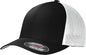 Port Authority C812 Flexfit Mesh Back Cap - Black White - Black White / 7’’ - 7 3/8’’