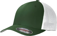 Port Authority C812 Flexfit Mesh Back Cap - Forest Green White - Forest White / 7’’ - 7 3/8’’