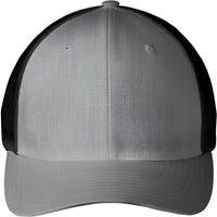 Port Authority C812 Flexfit Mesh Back Cap - Heather Gray Black - Gray Black / Adult S/M