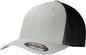 Port Authority C812 Flexfit Mesh Back Cap - Silver Black - Gray Black / 7’’ - 7 3/8’’
