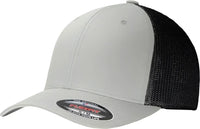 Port Authority C812 Flexfit Mesh Back Cap - Silver Black - Gray Black / 7’’ - 7 3/8’’