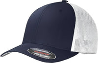 Port Authority C812 Flexfit Mesh Back Cap - True Navy White - Navy White / 7’’ - 7 3/8’’