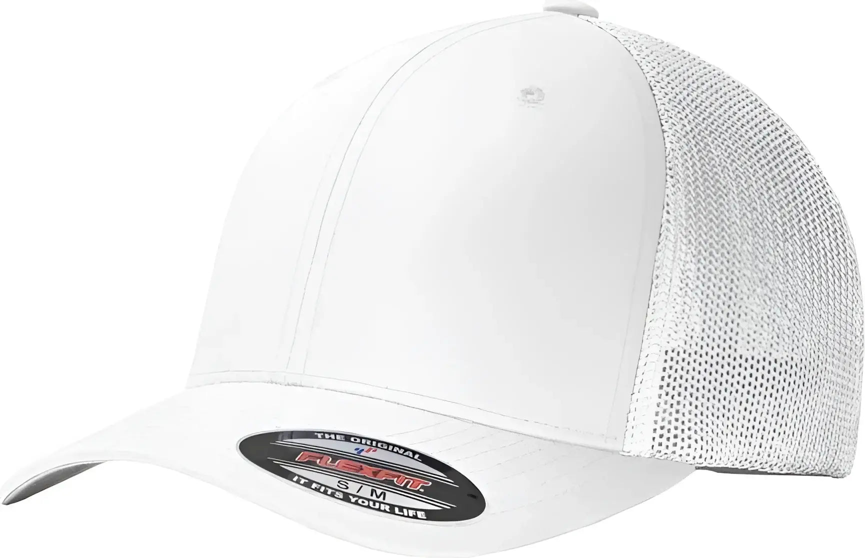 Port Authority C812 Flexfit Mesh Back Cap - White White - White / 7’’ - 7 3/8’’