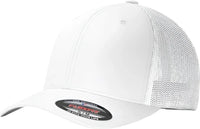 Port Authority C812 Flexfit Mesh Back Cap - White White - White / 7’’ - 7 3/8’’