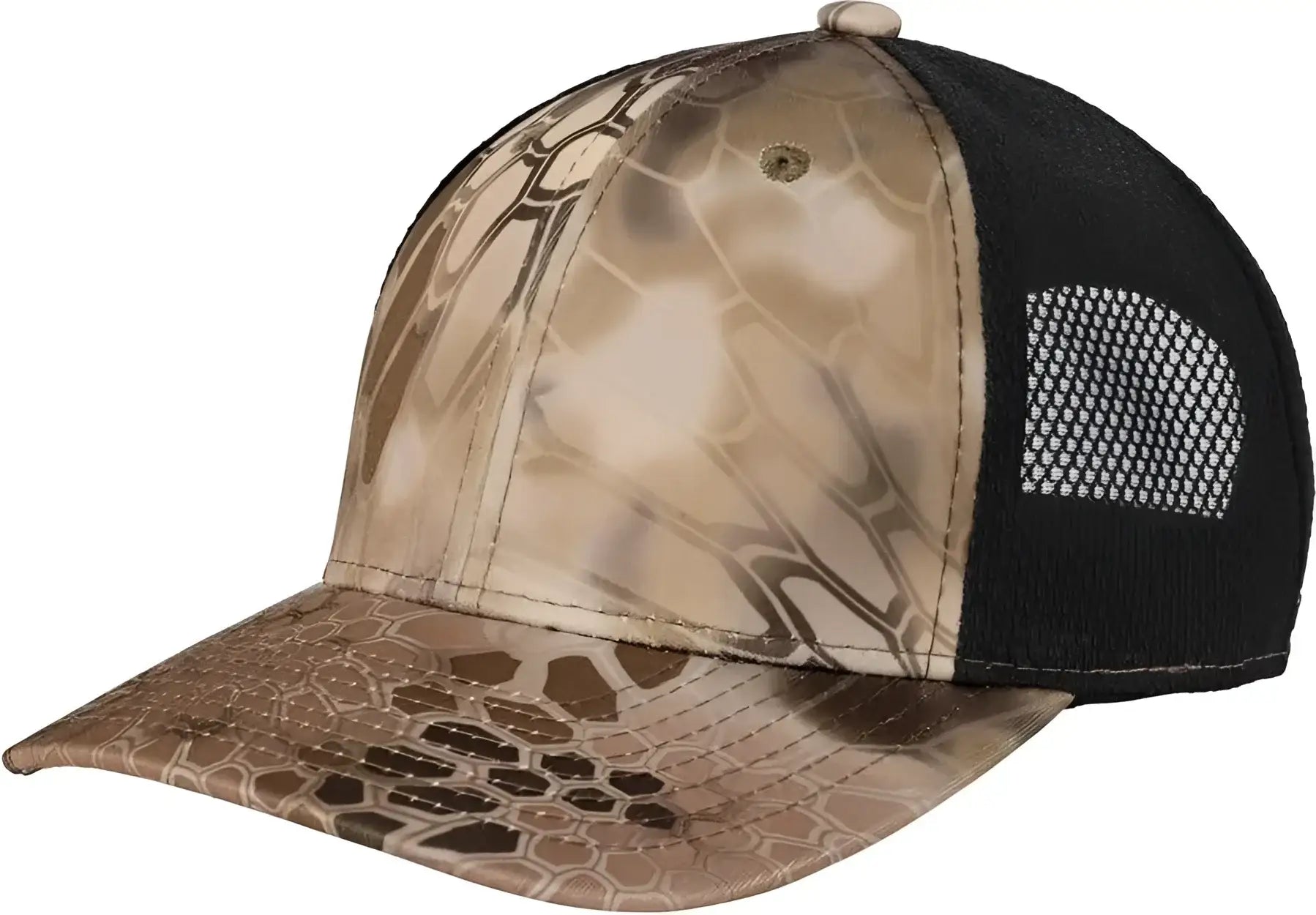 Port Authority C892 Performance Camouflage Mesh Back Snapback Cap Kryptek Highlander Black Kryptek Highlander Black