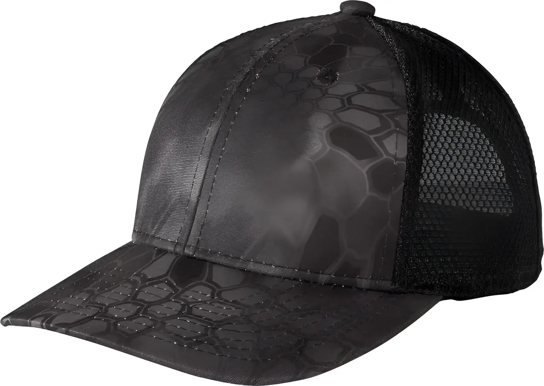 Port Authority C892 Performance Camouflage Mesh Back Snapback Cap Kryptek Typhoon Black Kryptek Typhoon Black