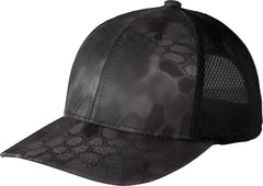 Port Authority C892 Performance Camouflage Mesh Back Snapback Cap Kryptek Typhoon Black Kryptek Typhoon Black