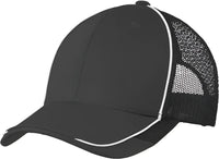 Port Authority C904 Colorblock Mesh Back Cap - Magnet White Black - Dark Gray Black / One Size Fits Most