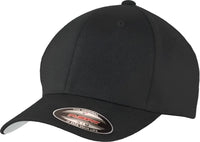 Port Authority C928 Flexfit Wool Blend Cap - Black - Black / 7’’ - 7 3/8’’