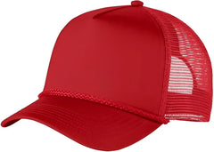 Port Authority C932 5-Panel Snapback Cap - Red - Red / One Size Fits Most