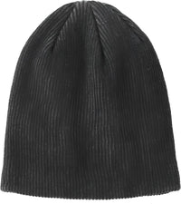 Port Authority C935 Rib Knit Slouch Beanie - Black Iron Gray - Black Dark Gray / One Size Fits Most