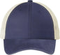 Port Authority C943 Beach Wash Mesh Back Cap - Denim Blue/ Stone - Navy Light Gray / OSFA