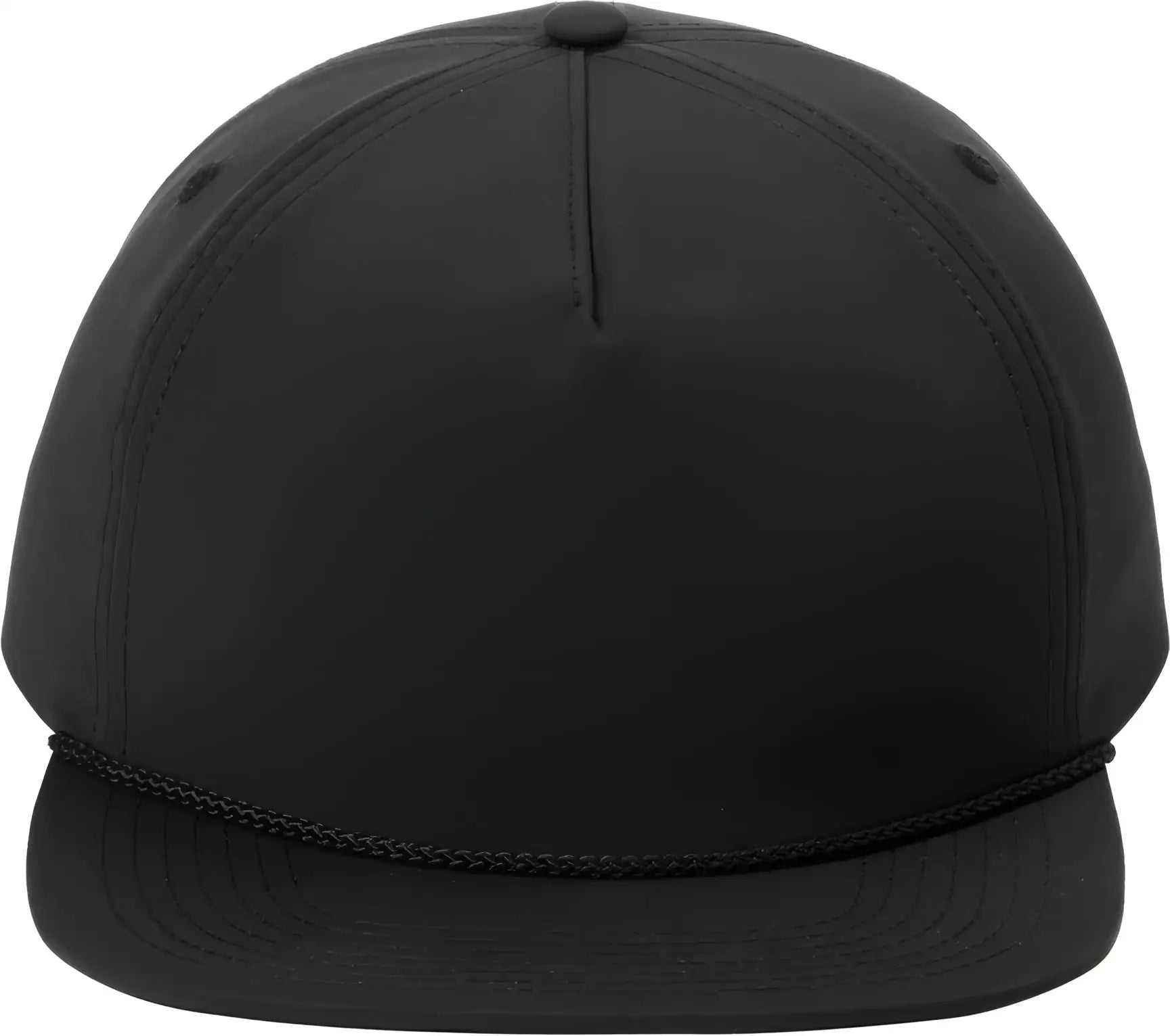 Port Authority C981 5-Panel Poly Rope Cap - Black Black - Black/ Black / One Size Fits Most