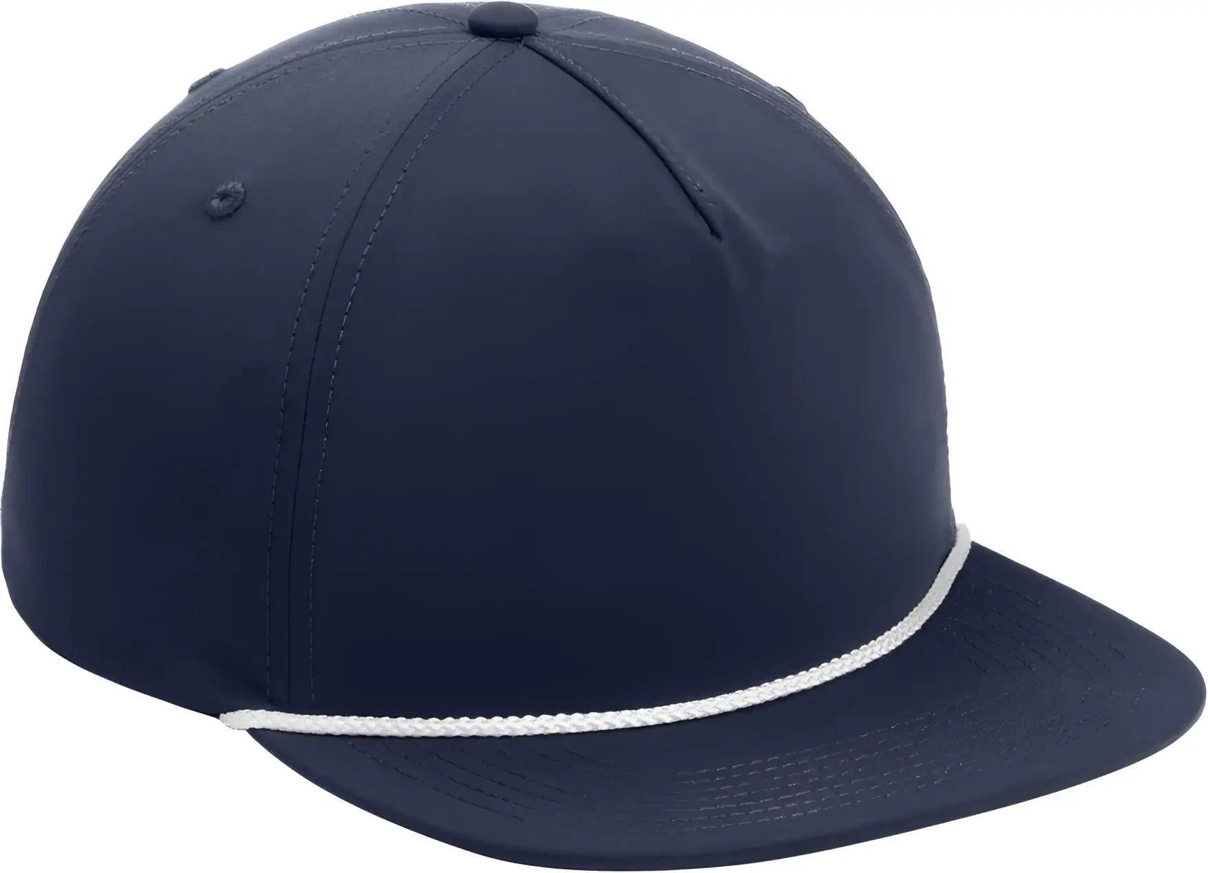 Port Authority C981 5-Panel Poly Rope Cap - River Blue Navy White - River Blue Navy/ White / One Size Fits Most