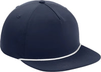 Port Authority C981 5-Panel Poly Rope Cap - River Blue Navy White - River Blue Navy/ White / One Size Fits Most