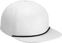 Port Authority C981 5-Panel Poly Rope Cap - White Black - White/ Black / One Size Fits Most