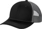 Port Authority YC112 Youth Snapback Trucker Cap - Black Grey Steel - Black Dark Gray / Youth OSFM