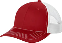 Port Authority YC112 Youth Snapback Trucker Cap - Flame Red White - Red White / Youth OSFM
