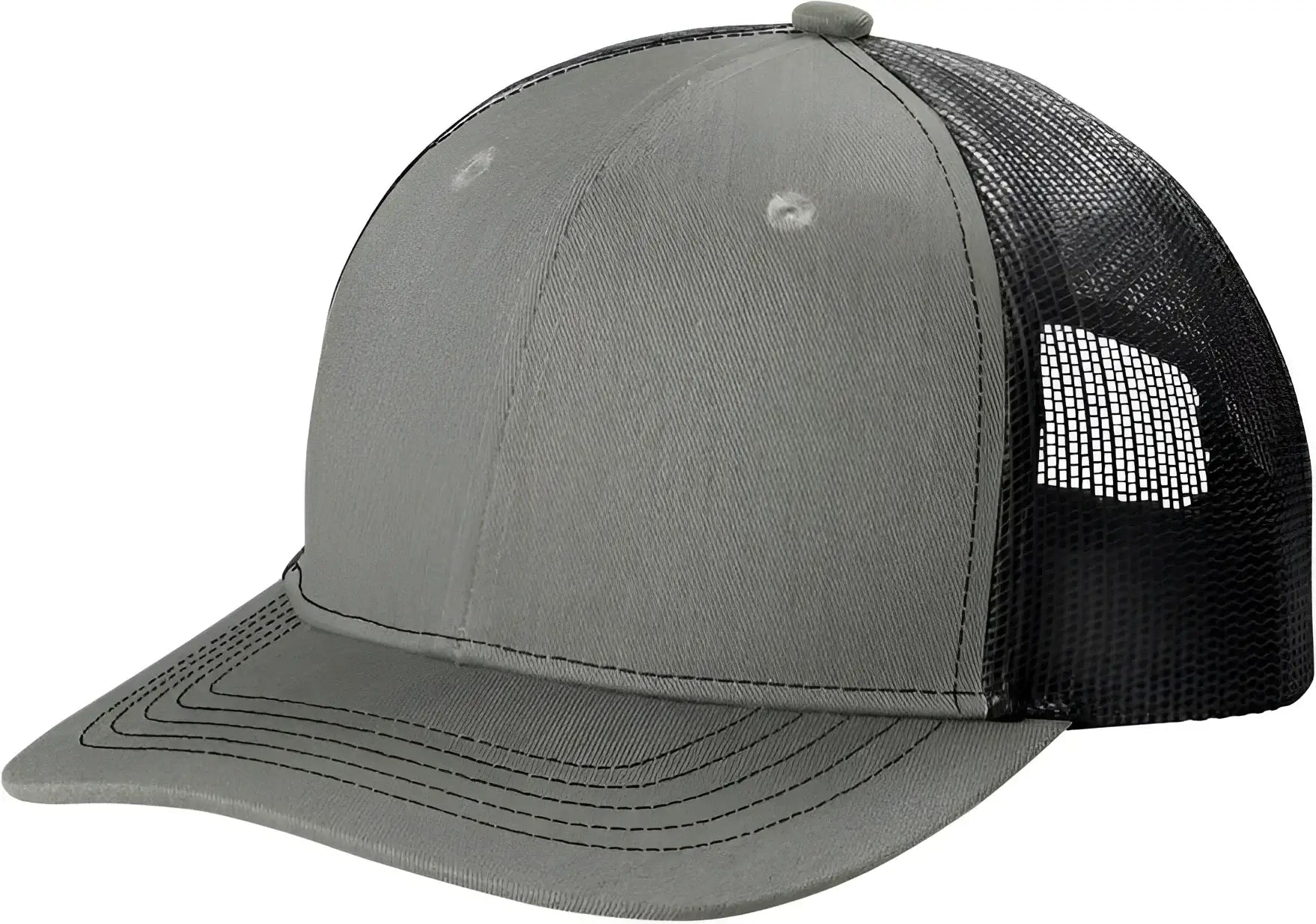 Port Authority YC112 Youth Snapback Trucker Cap - Heather Grey Black - Gray Black / Youth OSFM