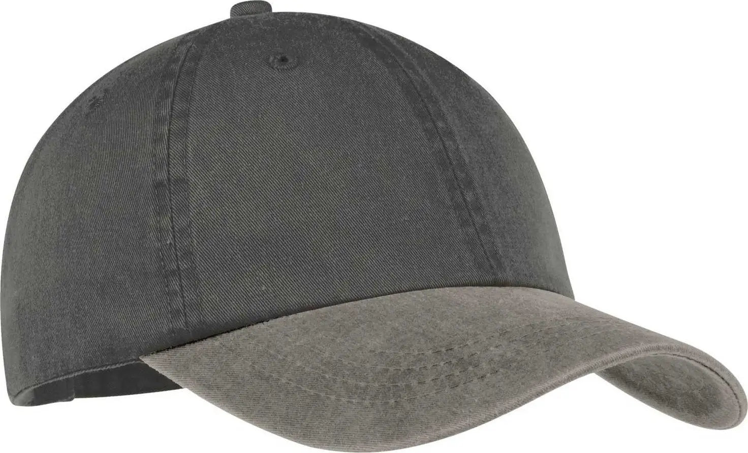 Port & Company CP83 Two Tone Pigment Dyed Cap Black Pebble Black Dark Gray / One Size Fits Most