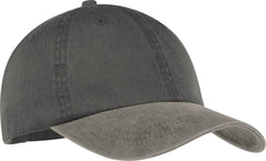 Port & Company CP83 Two Tone Pigment Dyed Cap Black Pebble Black Dark Gray / One Size Fits Most