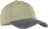 Port & Company CP83 Two Tone Pigment Dyed Cap Khaki Charcoal Khaki Dark Gray / One Size Fits Most