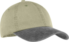 Port & Company CP83 Two-Tone Pigment-Dyed Cap - Khaki Charcoal - Khaki Dark Gray / One Size Fits Most