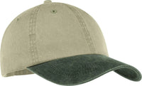 Port & Company CP83 Two Tone Pigment Dyed Cap Khaki Hunter Khaki Forest / One Size Fits Most