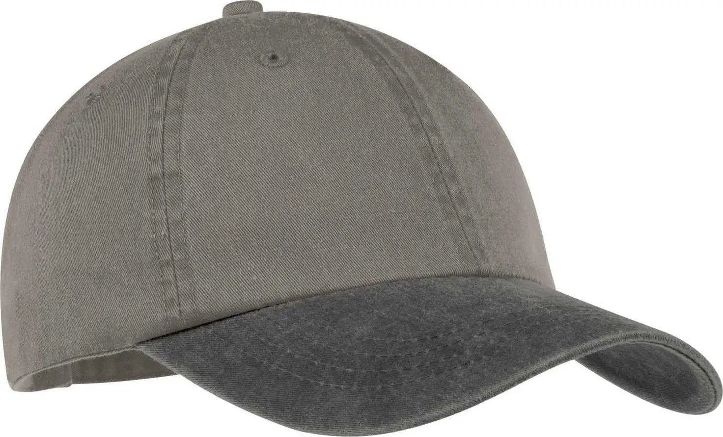 Port & Company CP83 Two Tone Pigment Dyed Cap Pebble Black Dark Gray Black / One Size Fits Most
