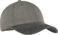 Port & Company CP83 Two Tone Pigment Dyed Cap Pebble Black Dark Gray Black / One Size Fits Most
