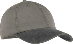 Port & Company CP83 Two Tone Pigment Dyed Cap Pebble Black Dark Gray Black / One Size Fits Most