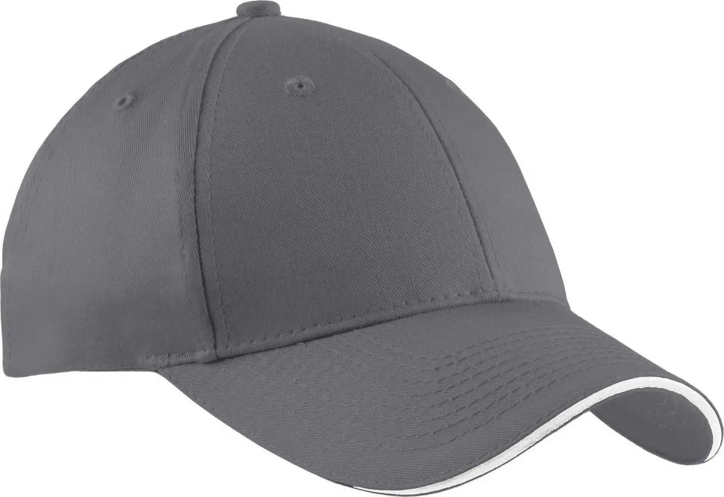 Port & Company CP85 Port & CompanySandwich Bill Cap - Charcoal White - Dark Gray White / One Size Fits Most