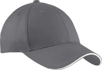 Port & Company CP85 Port & CompanySandwich Bill Cap Charcoal White Dark Gray White / One Size Fits Most