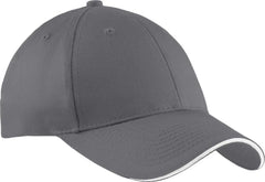 Port & Company CP85 Port & CompanySandwich Bill Cap - Charcoal White - Dark Gray White / One Size Fits Most