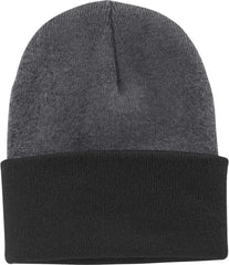 Port & Company CP90 Knit Cap with Cuff Athletic Oxford Black Dark Gray Black / One Size Fits Most
